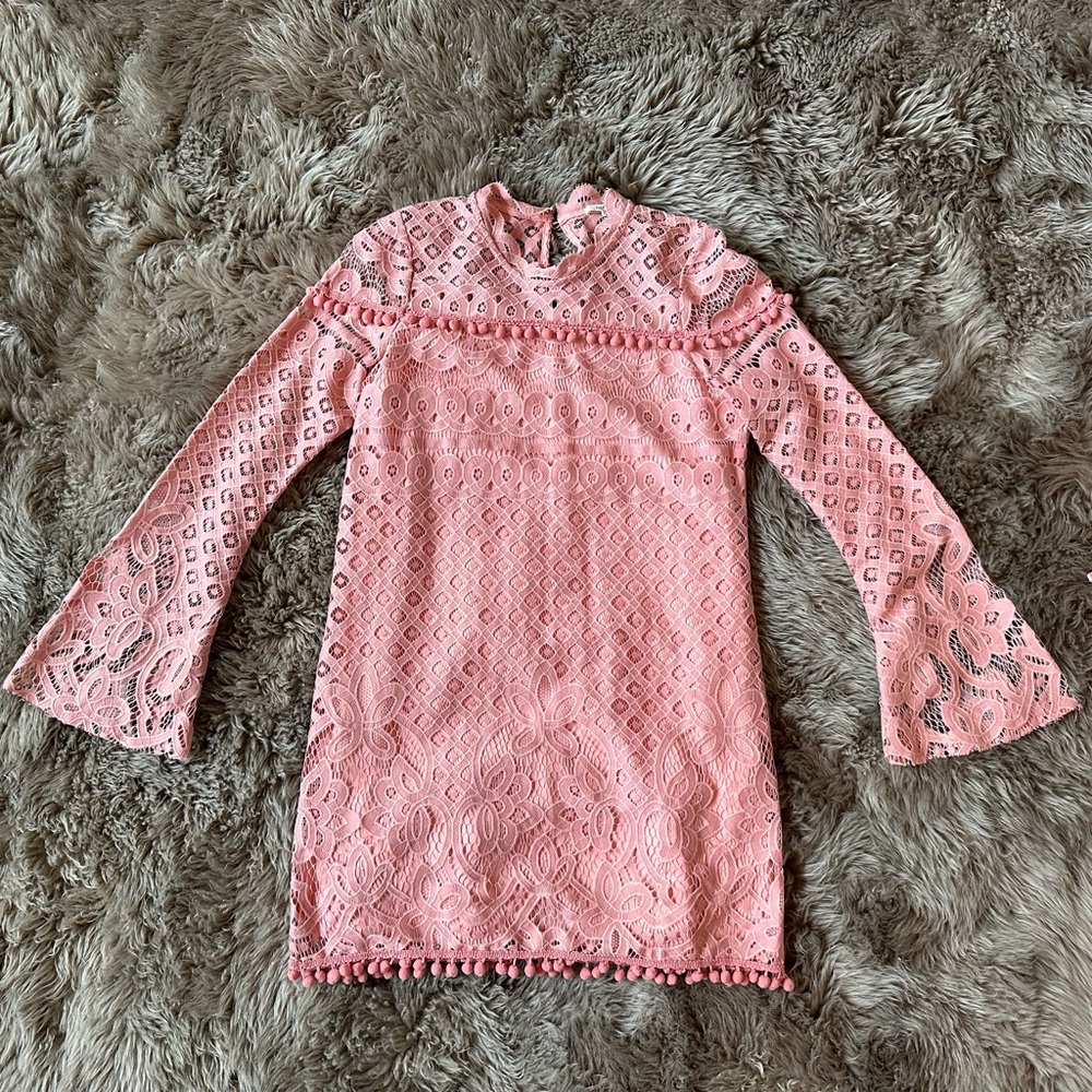 Pink Lace Tularosa Dress XS